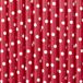 Partydeco Pailles - papier - 20x - pois rouge/blanc - 19,5 cm - pailles