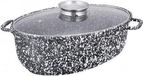 Klausberg KB-7366 Braadpan - 8L - Fonte - Met Deksel - Noir/Blanc