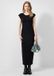 QS s.Oliver Jurk zwart lange mouw ronde hals kuithoogte viscose L