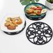 Ibenzoa® Set de sous-verres durables en silicone pour table et cuisine - 3 pièces, noir, 19,5 cm