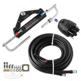 VEVOR système de direction, kit de direction hydraulique pour hors-bord 150 CV (7,32 m), avec pompe de direction 2,5 MPa, vérin hydraulique à double verrouillage et raccords rapides 5/16 pouces pour bateaux.
