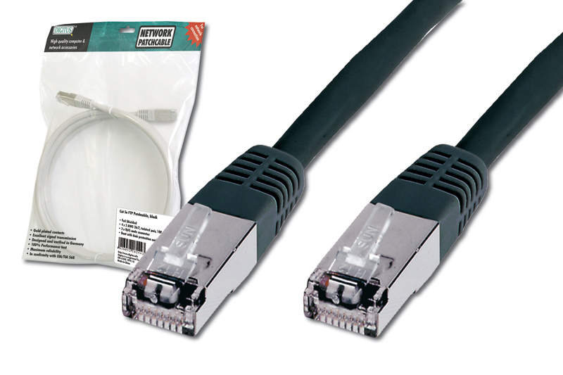 Digitus Patch Cable, SFTP, CAT5E, 3M, black