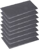 Westmark Set van 8 serveerplateaus, met krasbescherming, afmetingen: elk 30 x 10 cm, natuurlijke leisteen, Tapas + Friends, antraciet, 694222E3