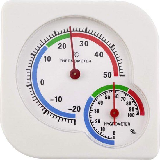Heble Thermometer Hygrometer Analoog - Wit - Kunststof