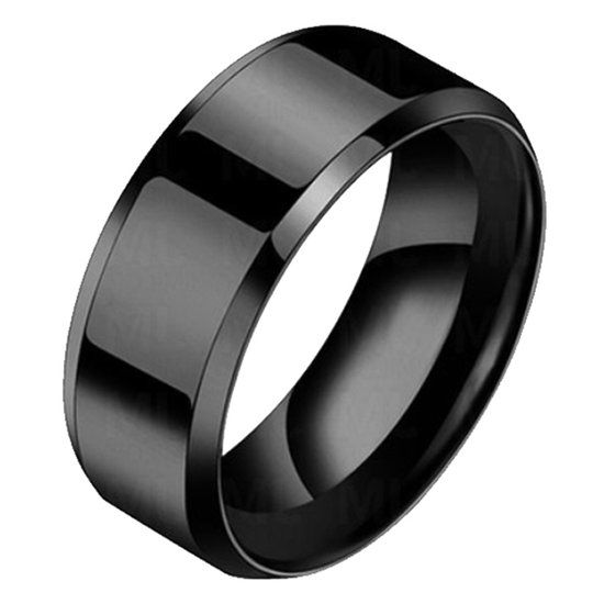 LGT JWLS Lookinggoodtoday Heren ring Titanium Zwart 8mm-20mm