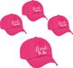 Bellatio Decorations Vrijgezellenfeest dames petjes sierlijk - 1x Bride to Be roze + 5x Bride Squad roze