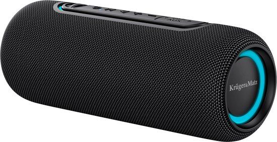 Krüger & Matz Street Draadloze Draagbare Bluetooth 5.0 Speaker - Waterdicht IPX5 - RGB Verlichting - TWS Functie - 20W - Zwart