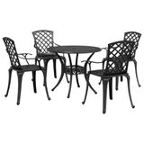 VidaXL 5-delige tuinset, zwart, aluminium gietijzer
