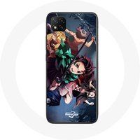 Maniacase Hoesje voor Xiaomi Redmi 9C Tanjiro Nezuko et Inosuke Slayer Kimetsu no Yaiba Manga