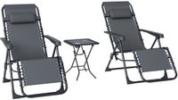 Outsunny Zero-gravity Stoelenset - Textiel - 90x65x110cm - Grijs