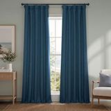 HPD Half Price Drapes Imitatielinnen verduisterende gordijnen, blauw (Indigo)