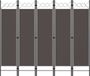 vidaXL Kamerscherm met 5 panelen 200x180 cm antraciet