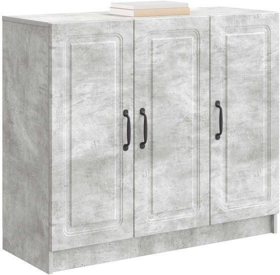 vidaXL Dressoir Betongrijs 89 x 34,5 x 77 cm Bewerkt hout