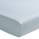 Essix - Royal Line - Effen hoeslaken in katoen perkal 200 x 200 cm, IJsblauw