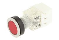Schlegel 23.000.491 Drukknop Roestvrij staal, Knop Rood, Verlichte Toetscontactgever 1 Opener, Schroefaansluiting, 24V LED