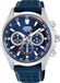 Lorus Montre chronographe pour femme en acier inoxydable argenté avec bracelet en cuir