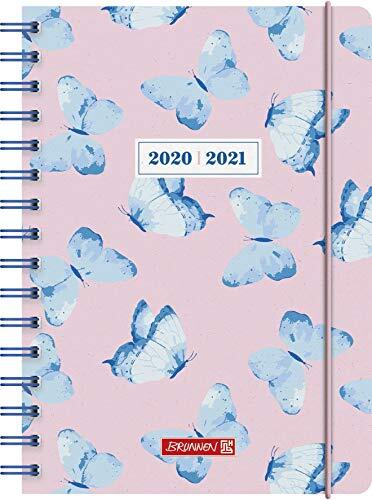 Brunnen 1072050041"Vlinder" dagkalender/schoolagenda 2020/2021, 1 pagina = 1 dag, zaterdag + zo op één pagina, bladgrootte 14,8 x 21 cm, A5, PP-omslag