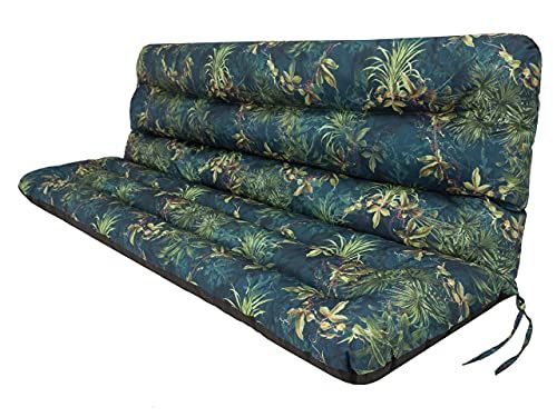 PillowPrim Kussen voor schommelbank, tuinbank, bankkussen, zitkussen en rugkussens, tuinkussen, breedte 180 cm, groene weide