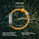 Nomad Rocky Point Horlogeband / Natural Hardware 45/46/49mm – Gemaakt van Duurzaam FKM Fluorelastomeer – Waterbestendig en Ventilatiegroeven – Compatibel met Alle Apple Watch Modellen - Geel