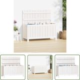 vidaXL Tuinbox - 115x49x60 cm - Massief Grenenhout - Wit