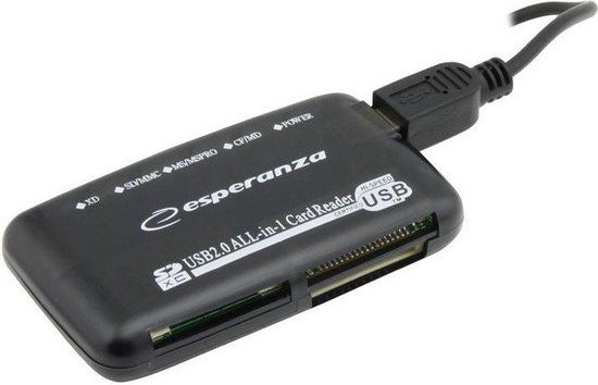 Esperanza EA117 - Geheugenkaartlezer - Extern - Compact - USB 2.0 - SDXC ondersteuning