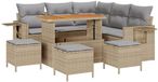 vidaXL Tuinbank Set 9-delig Beige en Lichtgrijs
