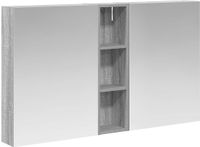 vidaXL Badkamermeubelset, 3-delig, 120 x 14,5 x 70 cm, badkamermeubel, rechthoekige led-spiegel, moderne wandopslag, praktische organizer, ruimtebesparend