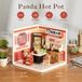 Panda Zelfbouw miniatuurhuis - Panda Hot Pot modelbouwsset - Bois - 133 onderdelen - LED-verlichting - Geschikt voor adultes en kinderen vanaf 14 jaar