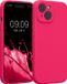 kwmobile telefoonhoesje geschikt voor Apple iPhone 15 - TPU backcover met siliconen coating - Smartphone case in neon roze