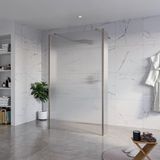 FortiFura Galeria Vrijstaande Inloopdouche - 120x200cm - helder geribbeld - antikalk - 8mm veiligheidsglas - 2 zijwanden - 30cm - wandsteunen en hoekprofielen - PVD - geborsteld gunmetal (antraciet)