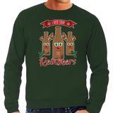 Bellatio Decorations foute kersttrui/sweater heren - Rudolf Reinbeers - groen - rendier/bier S