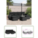 Vidaxl Table d'extérieur - Salon de jardin 7 pcs avec coussins noir résine tressée - Siège d'extérieur