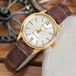 Casio Collection - Dameshorloge - Gouden Wijzerplaat - Bruine Lederen Band - Mineraalglas