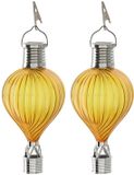Cepewa LED ballonhanger - 2x - geel - H17 cm - luchtballon - tuinverlichting/buitenlamp