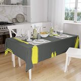 Bonamaison Tafelkleed, Anti-Mold, Sneldrogend, Waterdicht, 100% Polyester Tafellaken, Neon Geel, Rook, 140 x 160 Cm