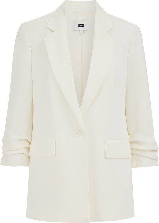 WE Fashion Dames Regular Fit Blazer White Polyester