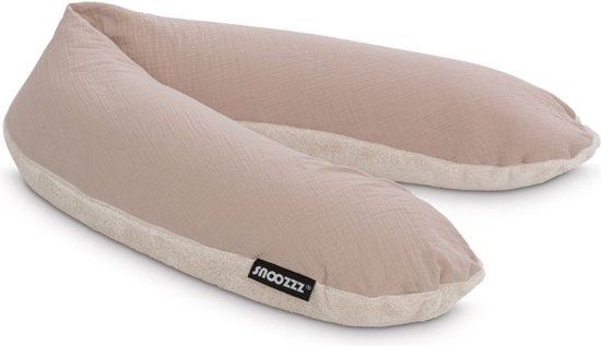 Snoozzz Zwangerschapskussen Zijslaapkussen Premium - 185 cm - Teddy Sand