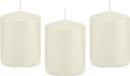 Trend Candles Cilinderkaars/stompkaars - 12x - ivoorwit - 6 x 8 cm - 29 branduren