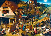 Bluebird Puzzle Kunstpuzzel Pieter Bruegel the Elder Netherlandish Proverbs 1000 pièces