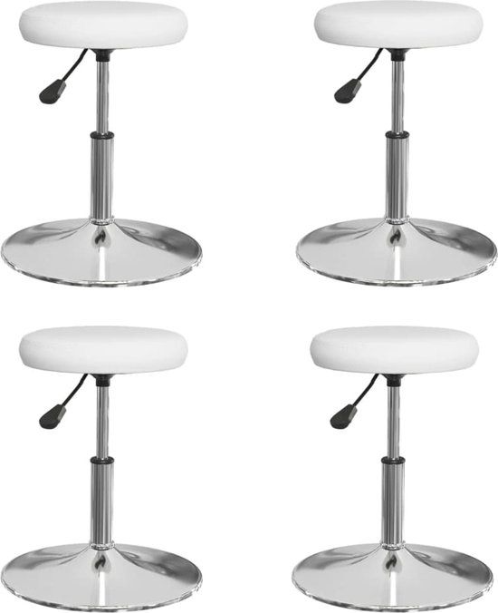 vidaXL Eetkamerstoelen - Set van 4 - Kunstleer - Wit