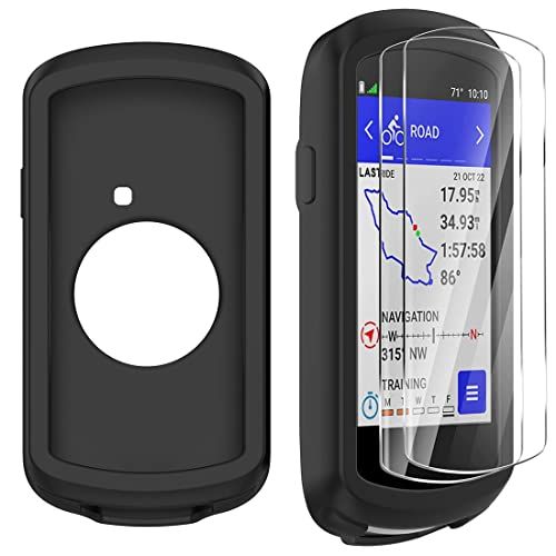 Moorovgi Displaybeschermfolies van gehard glas + hoes compatibel met Garmin Edge 1040, beschermfolie beschermfolie voor display GPS Bike Computer Accessoires voor Garmin Edge 1040 (zwart)