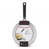 KitchenAid Aluminium Poêle à frire Céramique Antiadhésif, 24 cm, Sans PFAS, Adapté à l'induction, Poignée en Inox, Résistant au four, Lavable au lave-vaisselle, Noir