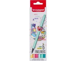 Bruynzeel Fineliner set licht 6 kleuren
