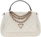 GUESS Giully II Top Handle Flap Bag Cream White crème