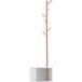 Meuble de rangement porte-manteaux 2 en 1 design contemporain cosy dim. 40l x 30l x 180h cm MDF blanc bois massif bambou