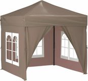 vidaXL Partytent Taupe 2x2m Inklapbaar met Zijwanden