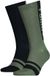 PUMA Heren Seasonal Logo 2P Sokken Zwart & Groen