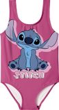 NAME IT NMFMODINA STITCH SWIMSUIT WDI - Meisjes - Badpakken - Carmine Rose - Mouwloos - Ronde hals - Printopdruk - Polyamide/Elastaan - Maat 86/92