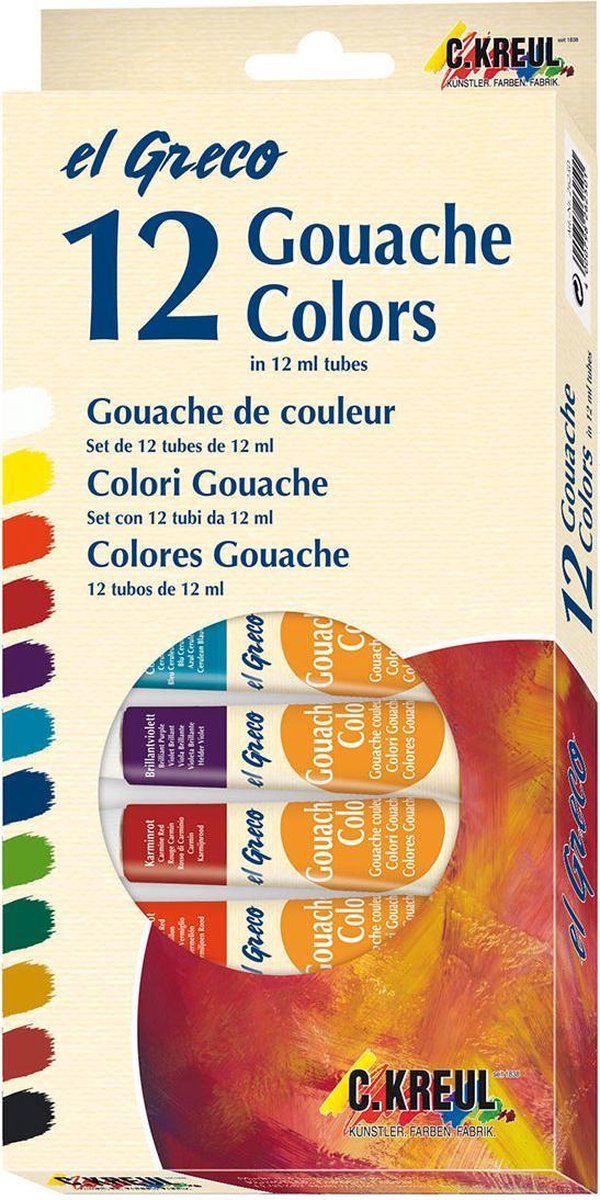 C.Kreul EL GRECO Gouache Colors set - 12 tubes van 12 ml