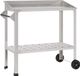 vidaXL Oppottafel met wielen 96 x 50 x 89 cm Roestvrij staal zilver